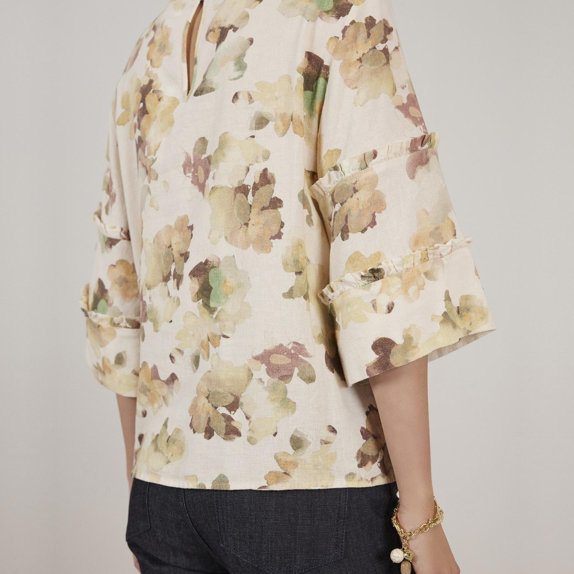 YARGICI 3/4 Kol Detaylı  Bluz