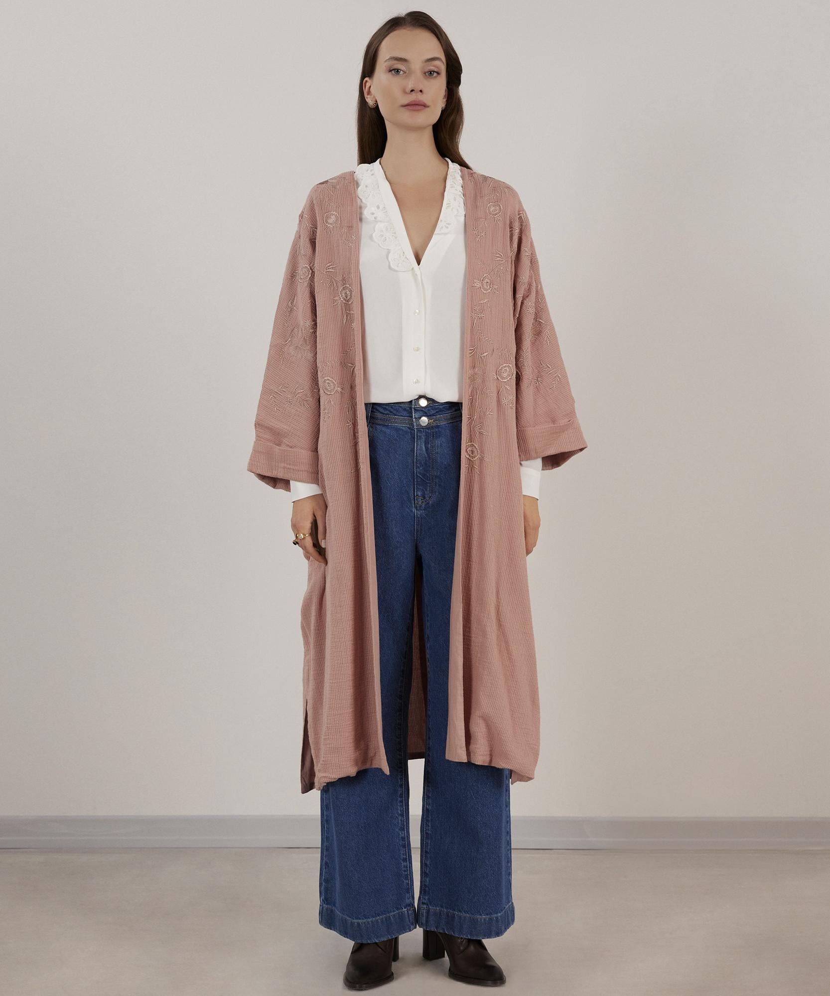  YARGICI Desenli Kimono