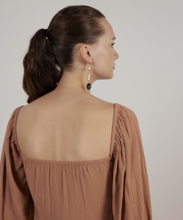  YARGICI Uzun Kollu Uzun Elbise