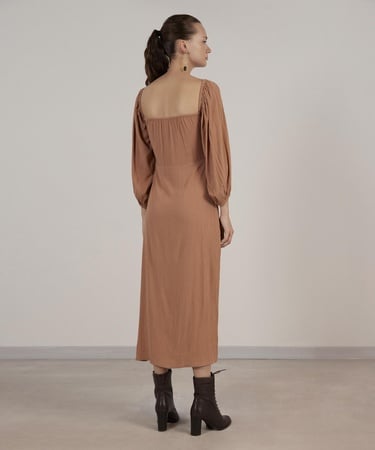  YARGICI Uzun Kollu Uzun Elbise