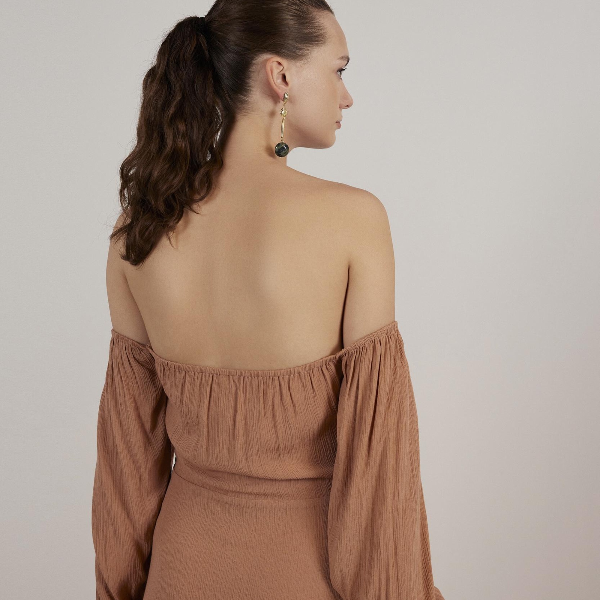 YARGICI Uzun Kollu Uzun Elbise