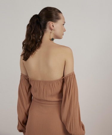  YARGICI Uzun Kollu Uzun Elbise