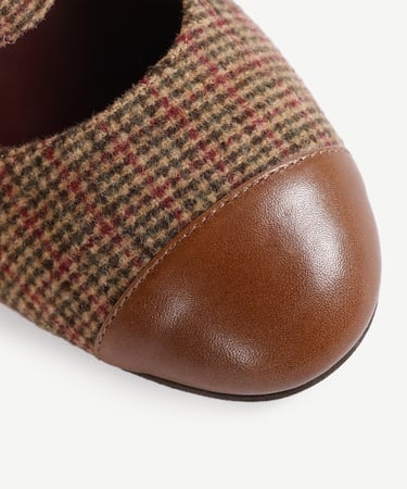  YARGICI Retro Düğmeli Topuklu Kumaş Ayakkabı