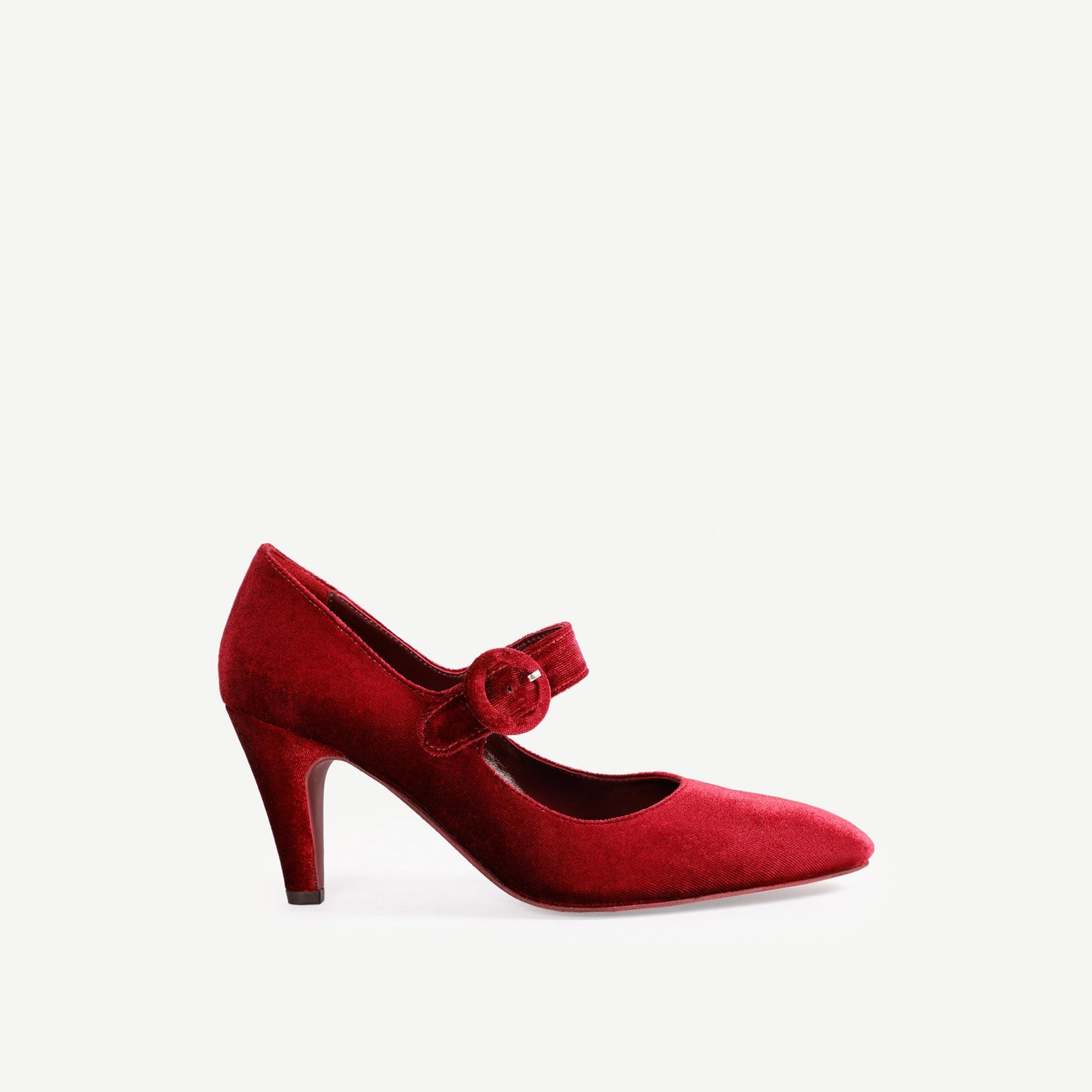 YARGICI Kadife Kumaş Tabanlı Topuklu Ayakkabı