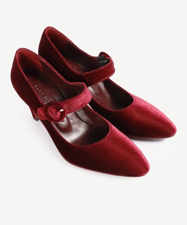  YARGICI Kadife Kumaş Tabanlı Topuklu Ayakkabı