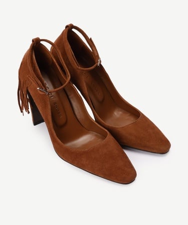  YARGICI Deri Püsküllü Topuklu Ayakkabı