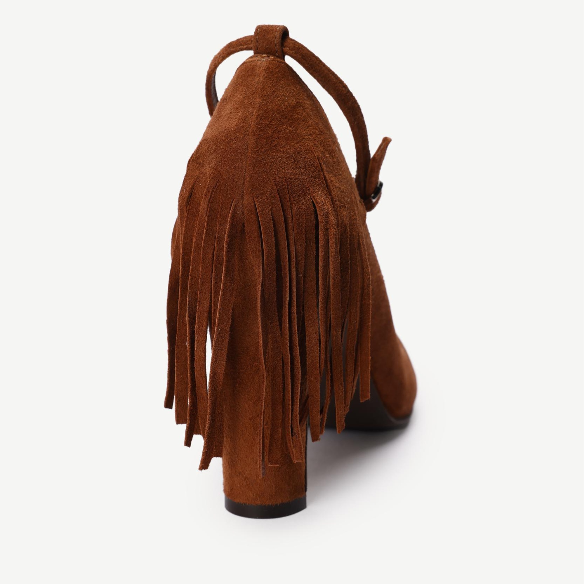 YARGICI Deri Püsküllü Topuklu Ayakkabı