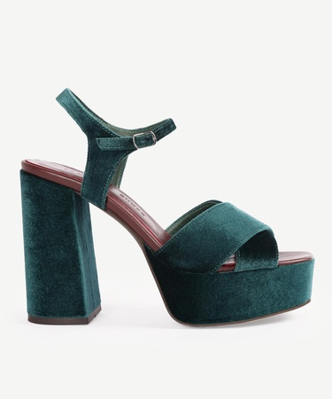  YARGICI Kadife Kumaşlı Platform Ayakkabı