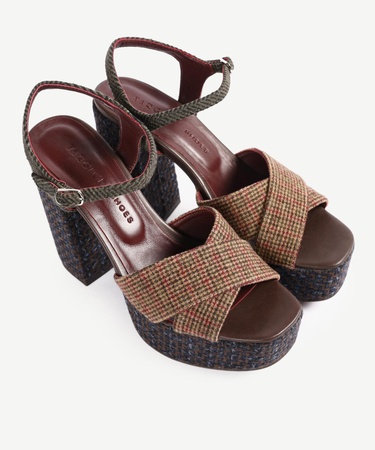  YARGICI Retro Kumaşlı Platform Ayakkabı