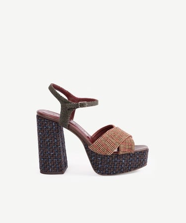  YARGICI Retro Kumaşlı Platform Ayakkabı