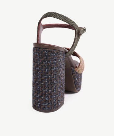  YARGICI Retro Kumaşlı Platform Ayakkabı