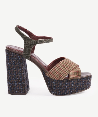  YARGICI Retro Kumaşlı Platform Ayakkabı