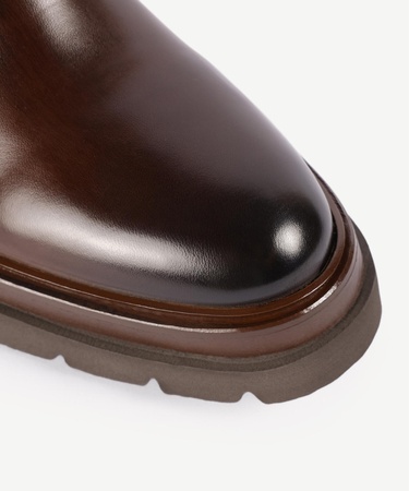  YARGICI El Boyaması Deri Bağlı Ayakkabı