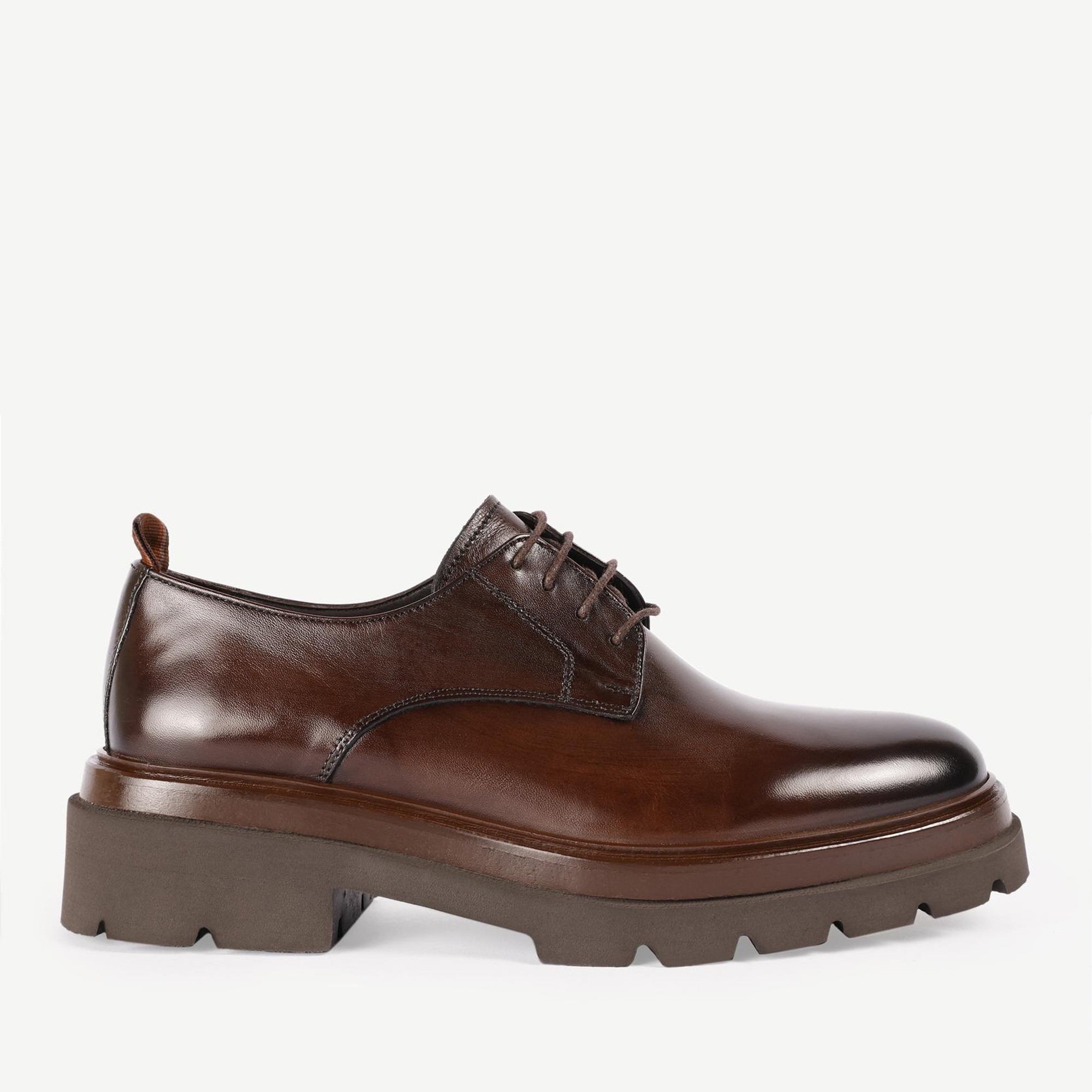 YARGICI El Boyaması Deri Bağlı Ayakkabı