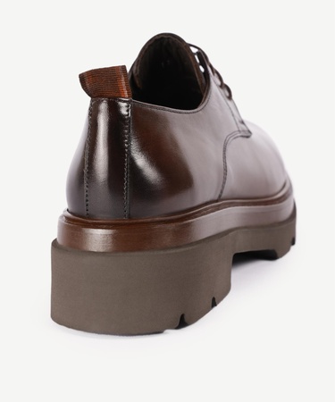  YARGICI El Boyaması Deri Bağlı Ayakkabı