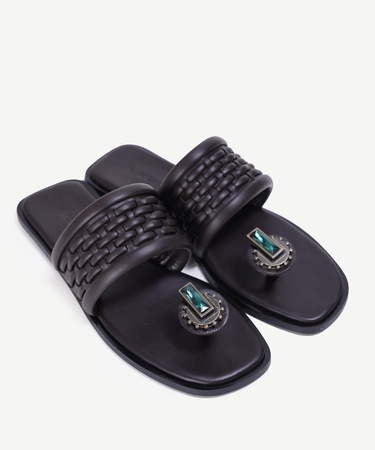  YARGICI Etnik Tokalı Deri Terlik