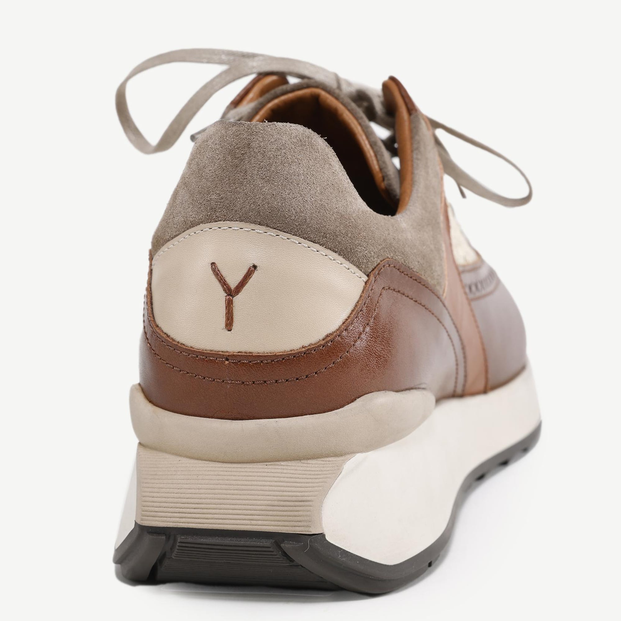 YARGICI Hasır Detaylı Maskülen Deri Sneakers