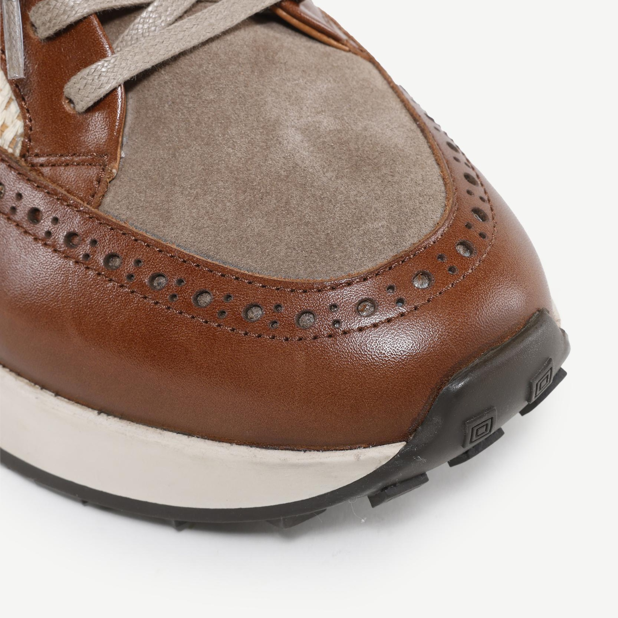 YARGICI Hasır Detaylı Maskülen Deri Sneakers