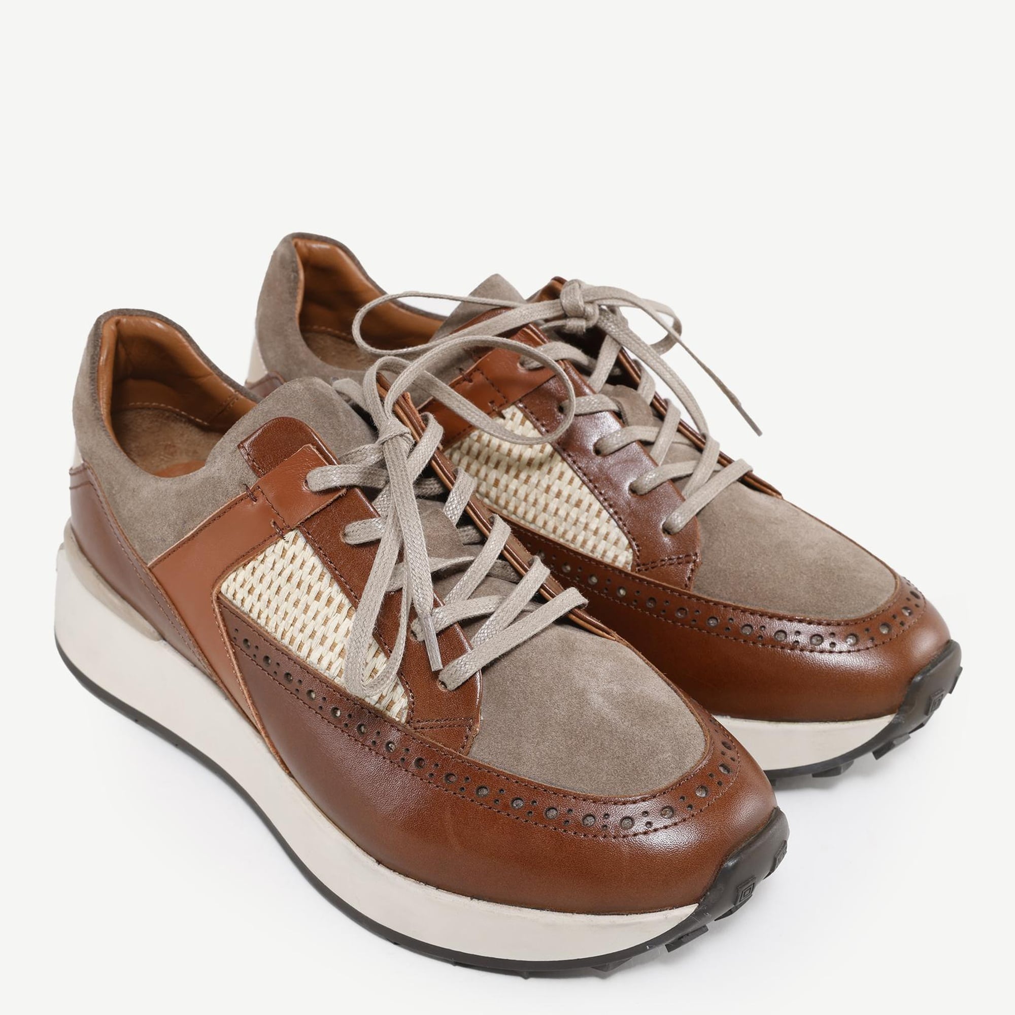 YARGICI Hasır Detaylı Maskülen Deri Sneakers