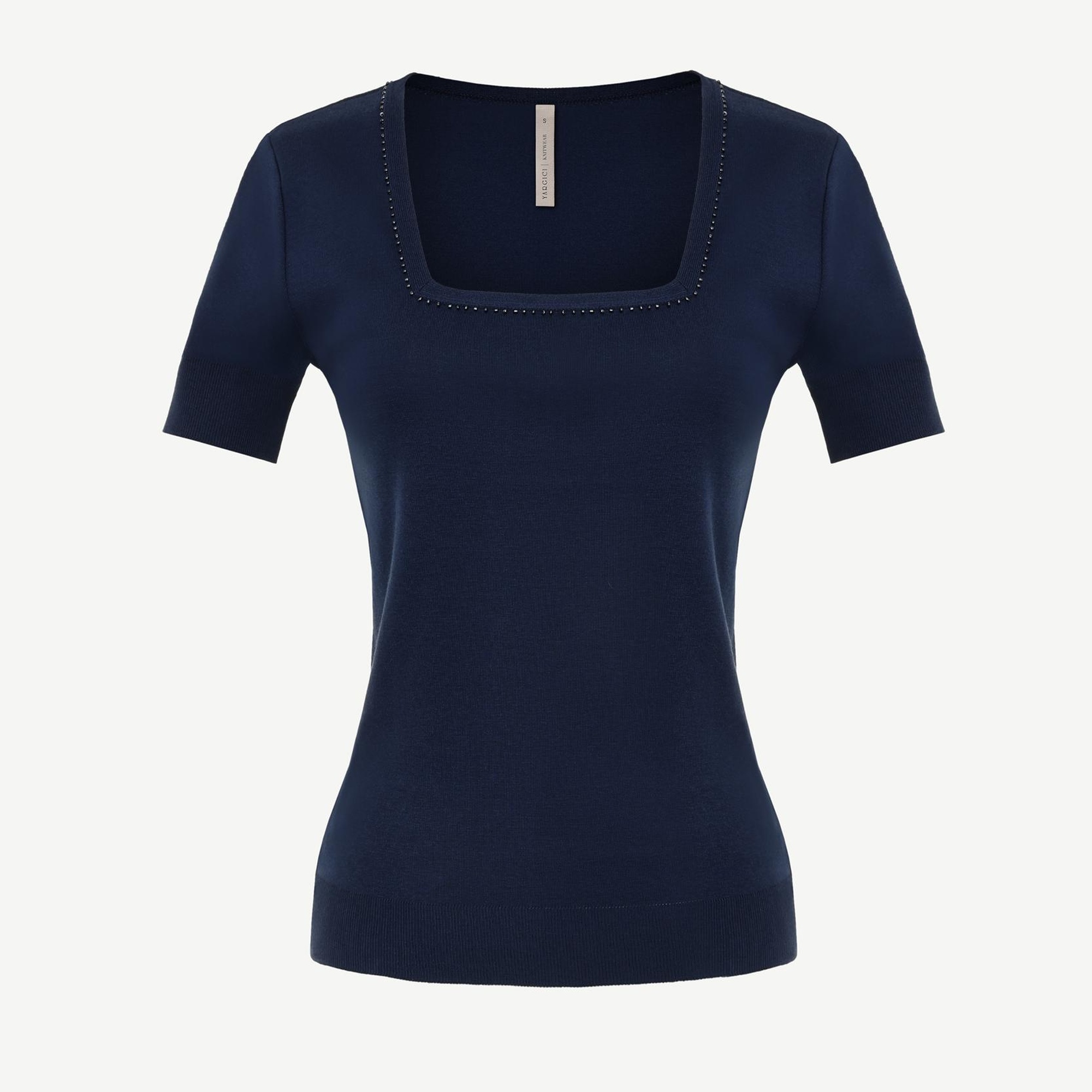 YARGICI Kare Yaka Yarım Kollu Triko