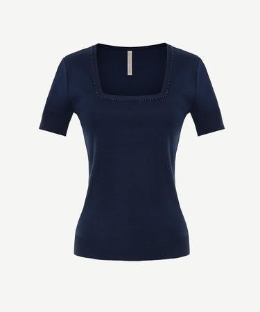  YARGICI Kare Yaka Yarım Kollu Triko