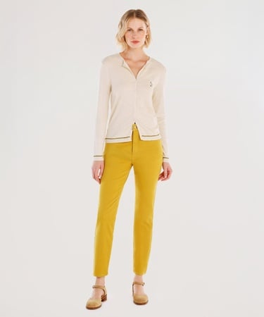  YARGICI Ön Nakış Detaylı Uzun Kollu Bisiklet Yakalı Hırka