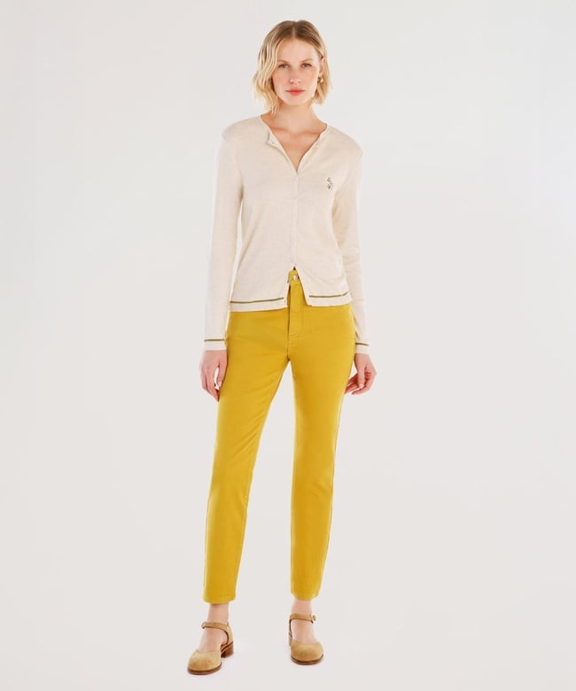  YARGICI Ön Nakış Detaylı Uzun Kollu Bisiklet Yakalı Hırka