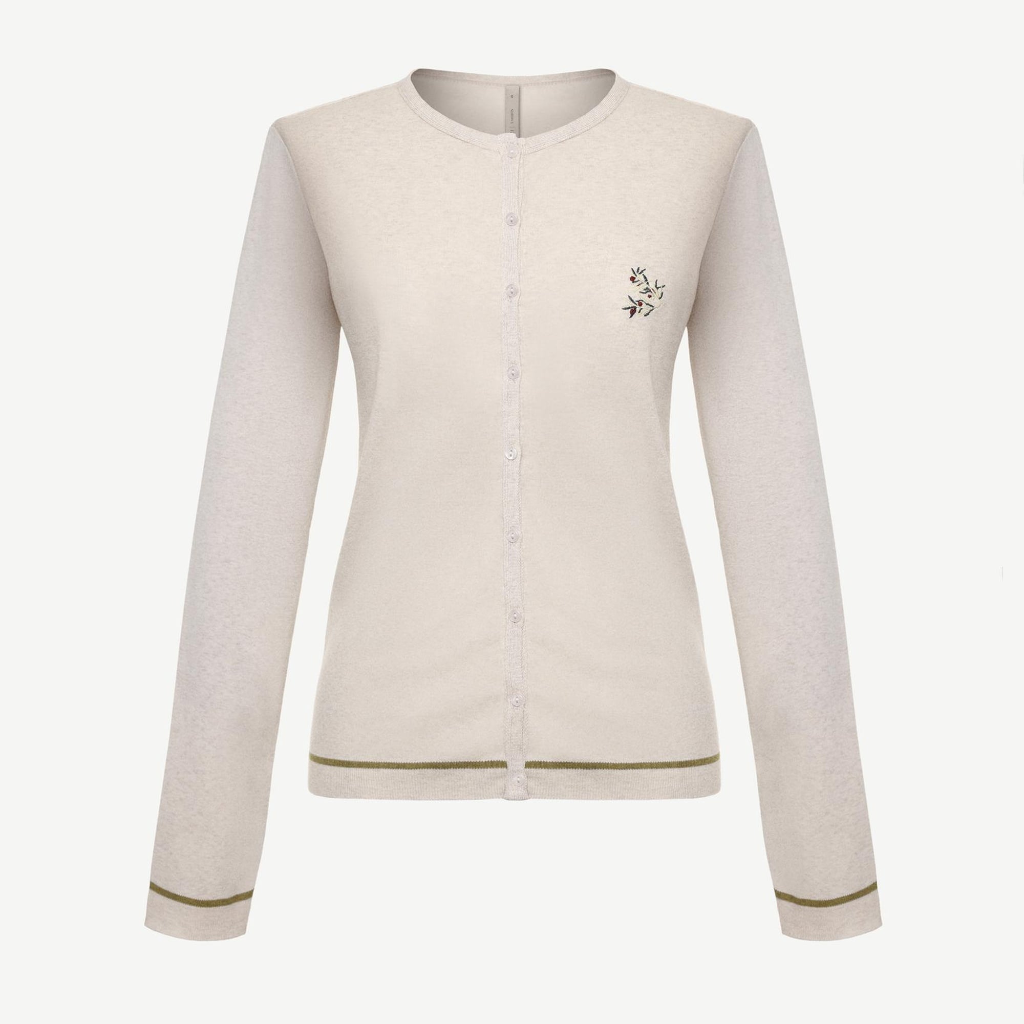 YARGICI Ön Nakış Detaylı Uzun Kollu Bisiklet Yakalı Hırka