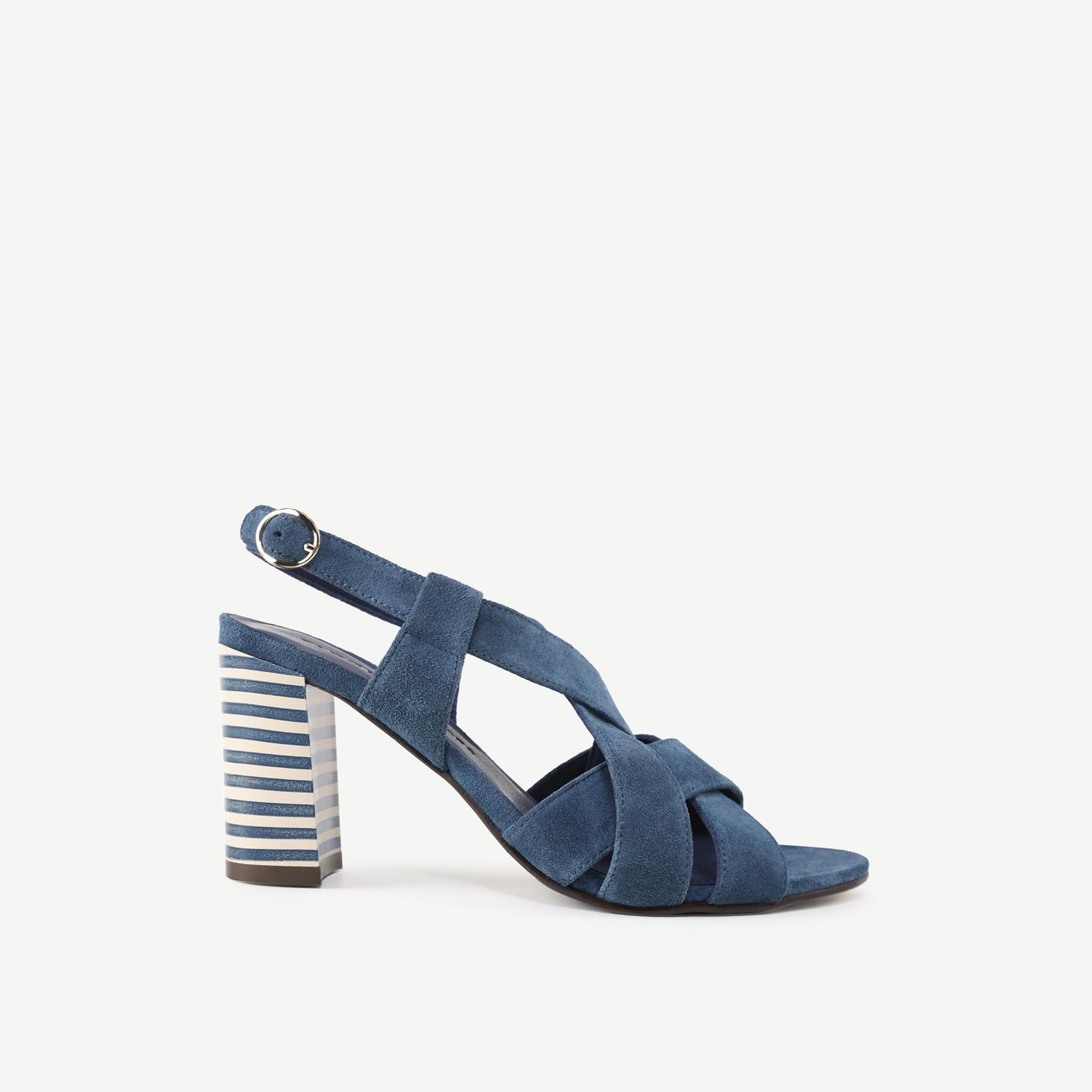 YARGICI Çapraz Bantlı Deri Topuklu Sandalet