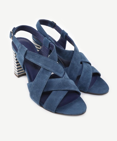  YARGICI Çapraz Bantlı Deri Topuklu Sandalet