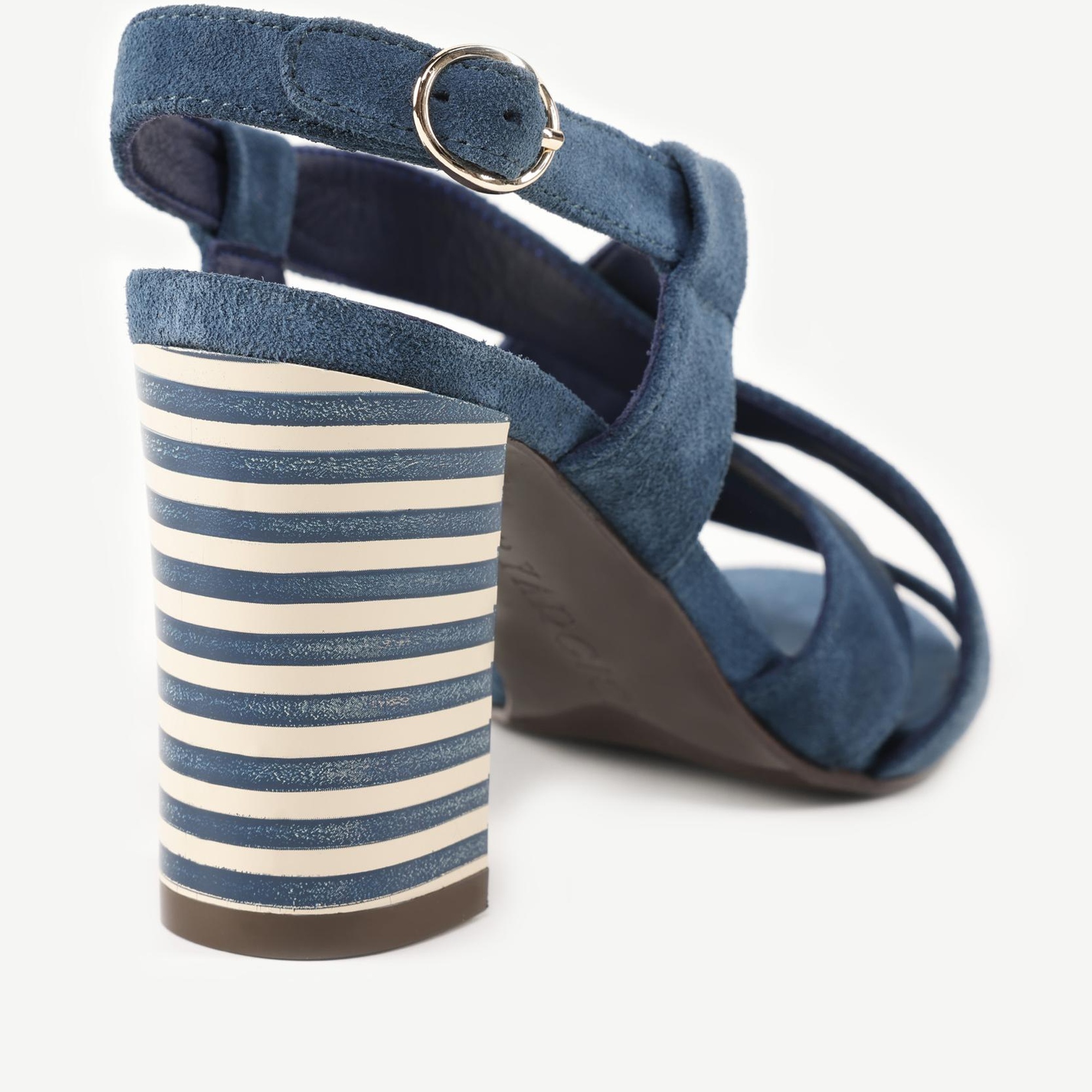 YARGICI Çapraz Bantlı Deri Topuklu Sandalet