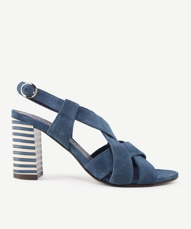  YARGICI Çapraz Bantlı Deri Topuklu Sandalet