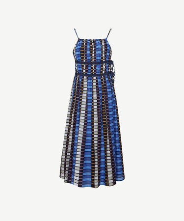  YARGICI Askılı Yanı Bağlama Detaylı Midi Boy Elbise