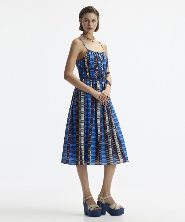  YARGICI Askılı Yanı Bağlama Detaylı Midi Boy Elbise