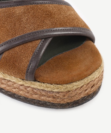  YARGICI Özel Jüt Boyama Platform Topuklu Sandalet