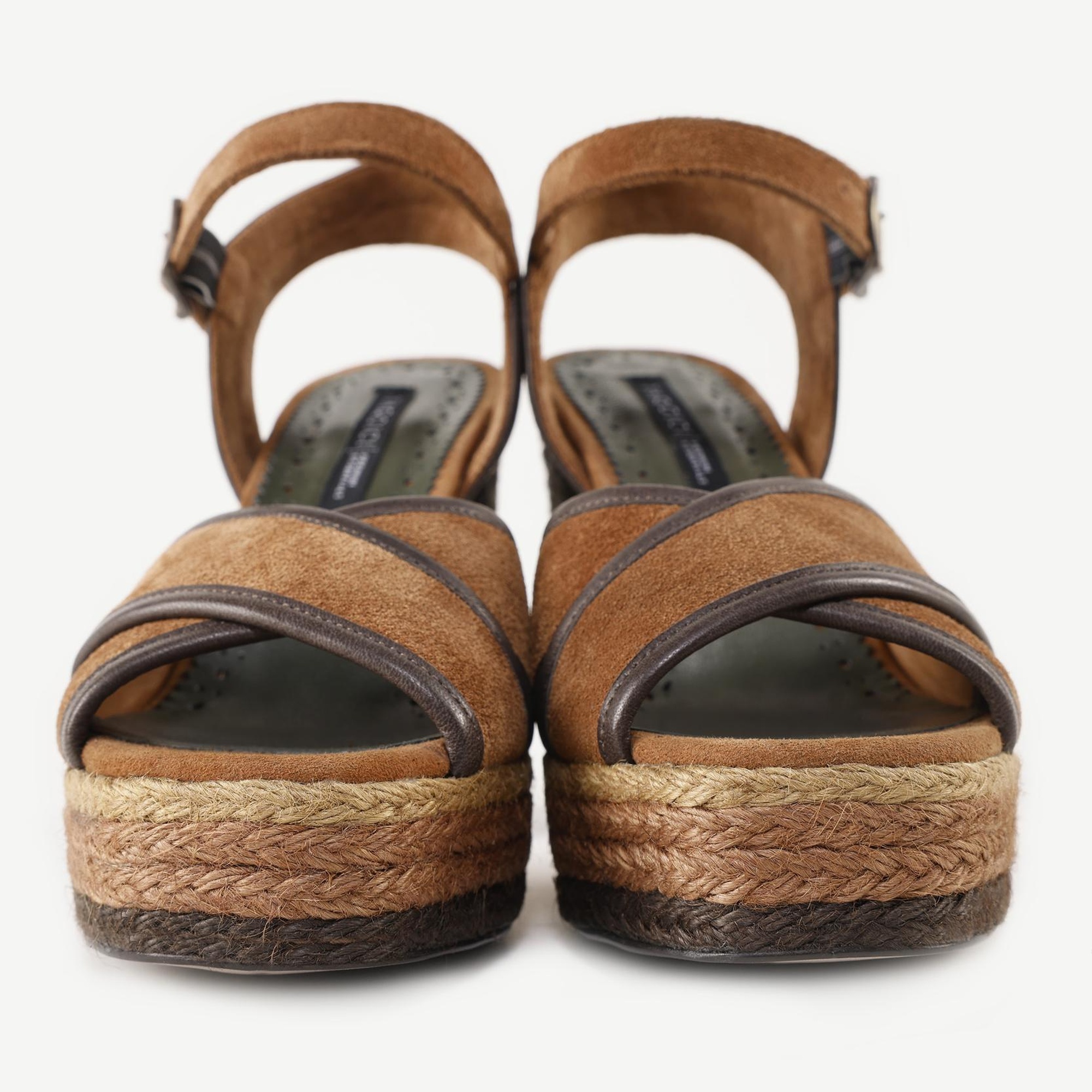 YARGICI Özel Jüt Boyama Platform Topuklu Sandalet