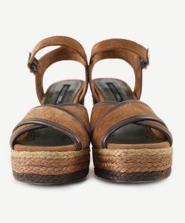  YARGICI Özel Jüt Boyama Platform Topuklu Sandalet