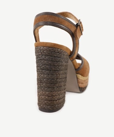  YARGICI Özel Jüt Boyama Platform Topuklu Sandalet