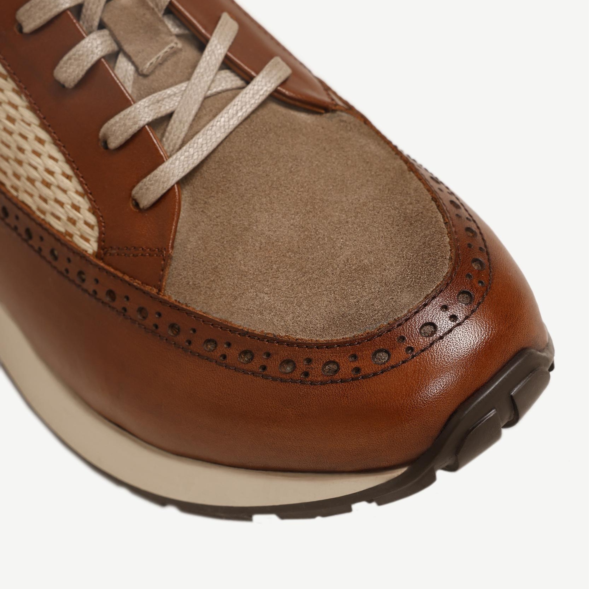 YARGICI Hasır Detaylı Deri Sneakers