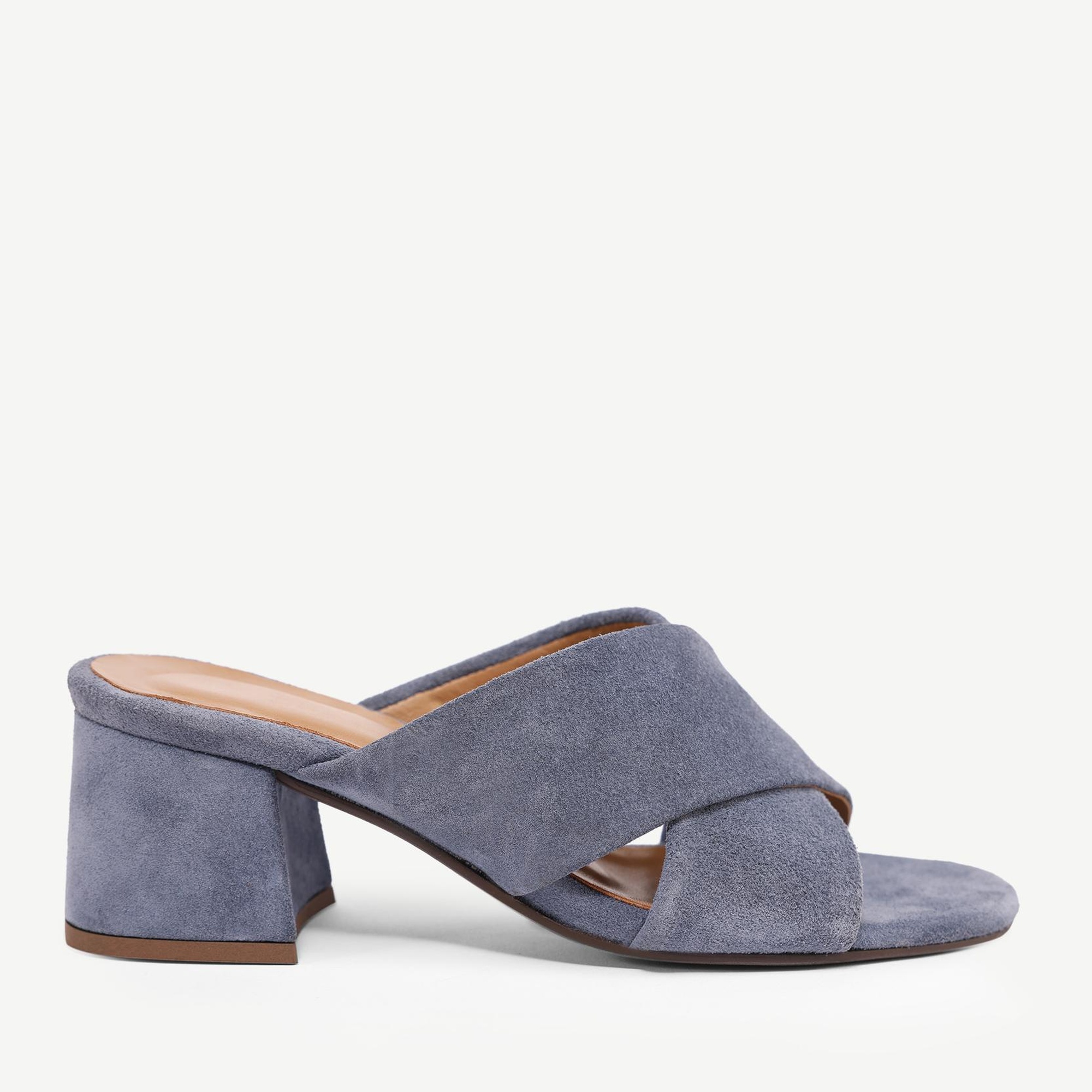 YARGICI Yumuşak Tabanlı Çapraz Deri Topuklu Terlik