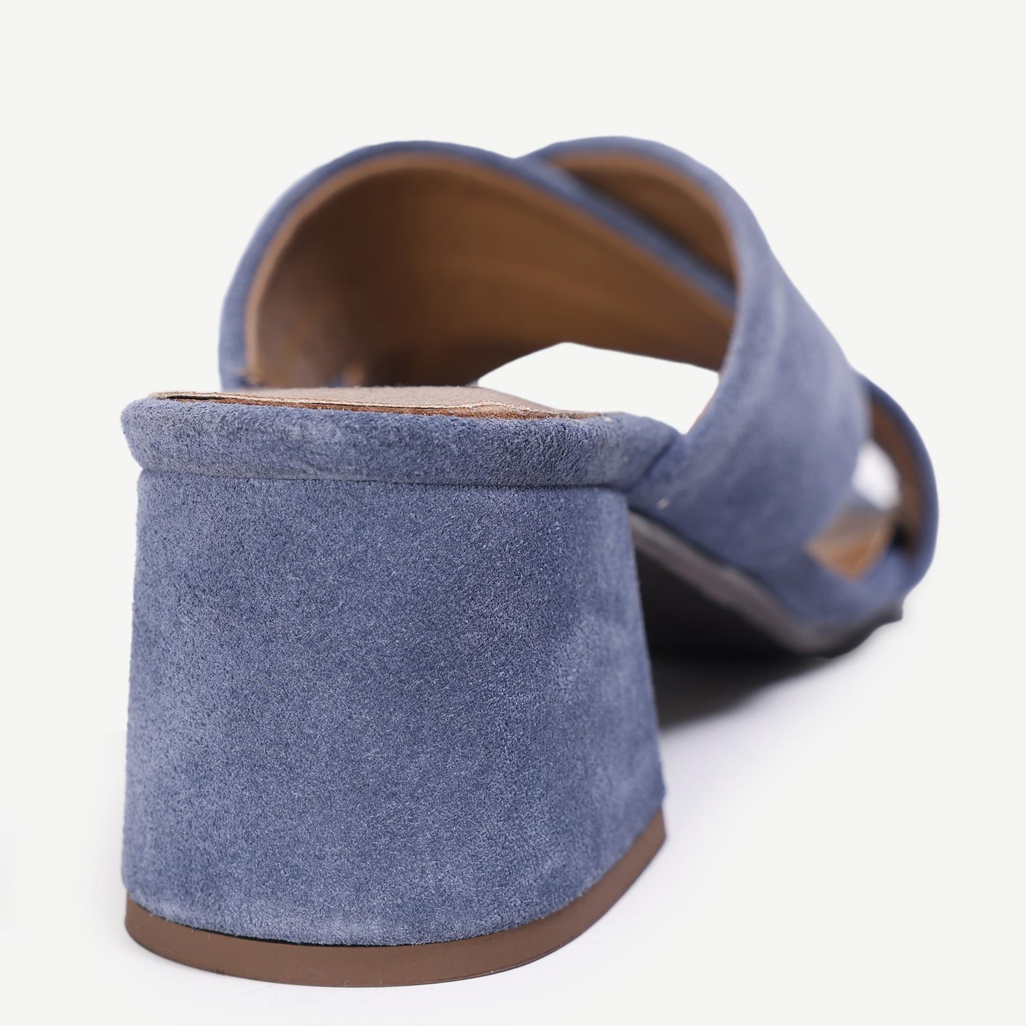 YARGICI Yumuşak Tabanlı Çapraz Deri Topuklu Terlik