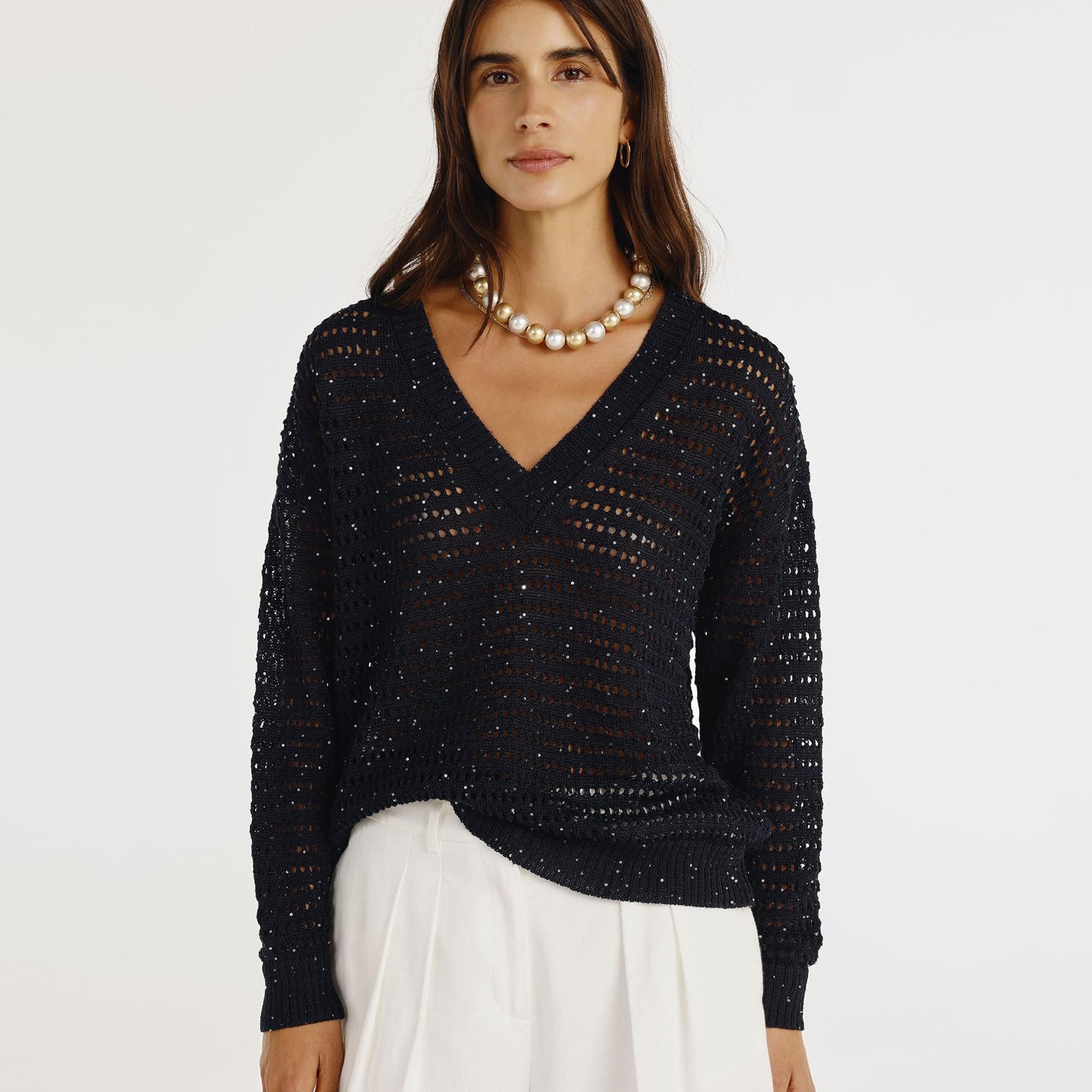 YARGICI V Yaka Rahat Kalıplı Kazak