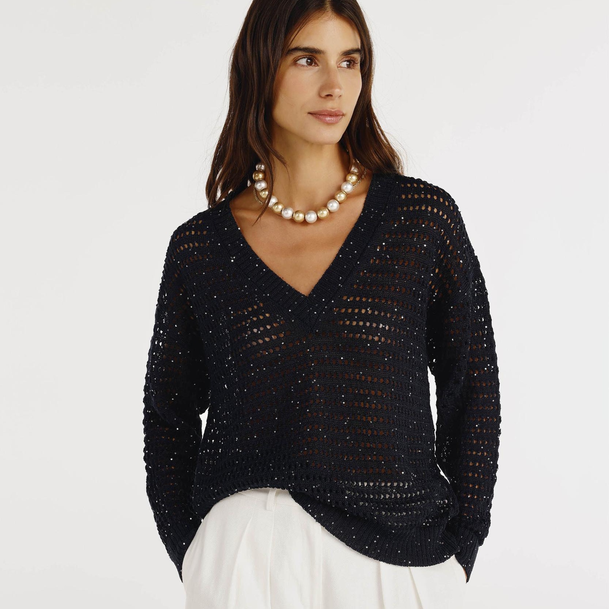 YARGICI V Yaka Rahat Kalıplı Kazak