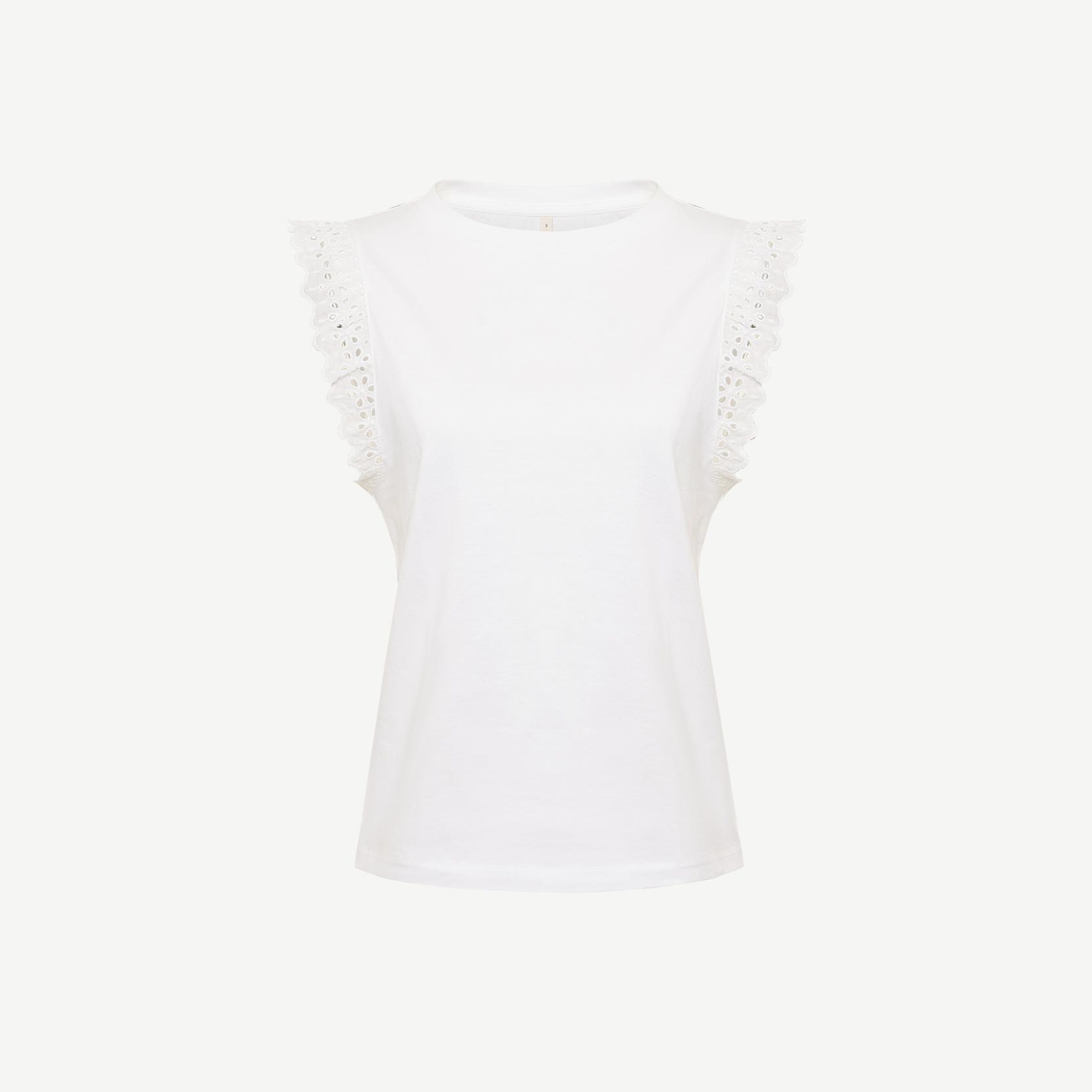 YARGICI Brode Detaylı Bisiklet Yaka Kolsuz T-shirt