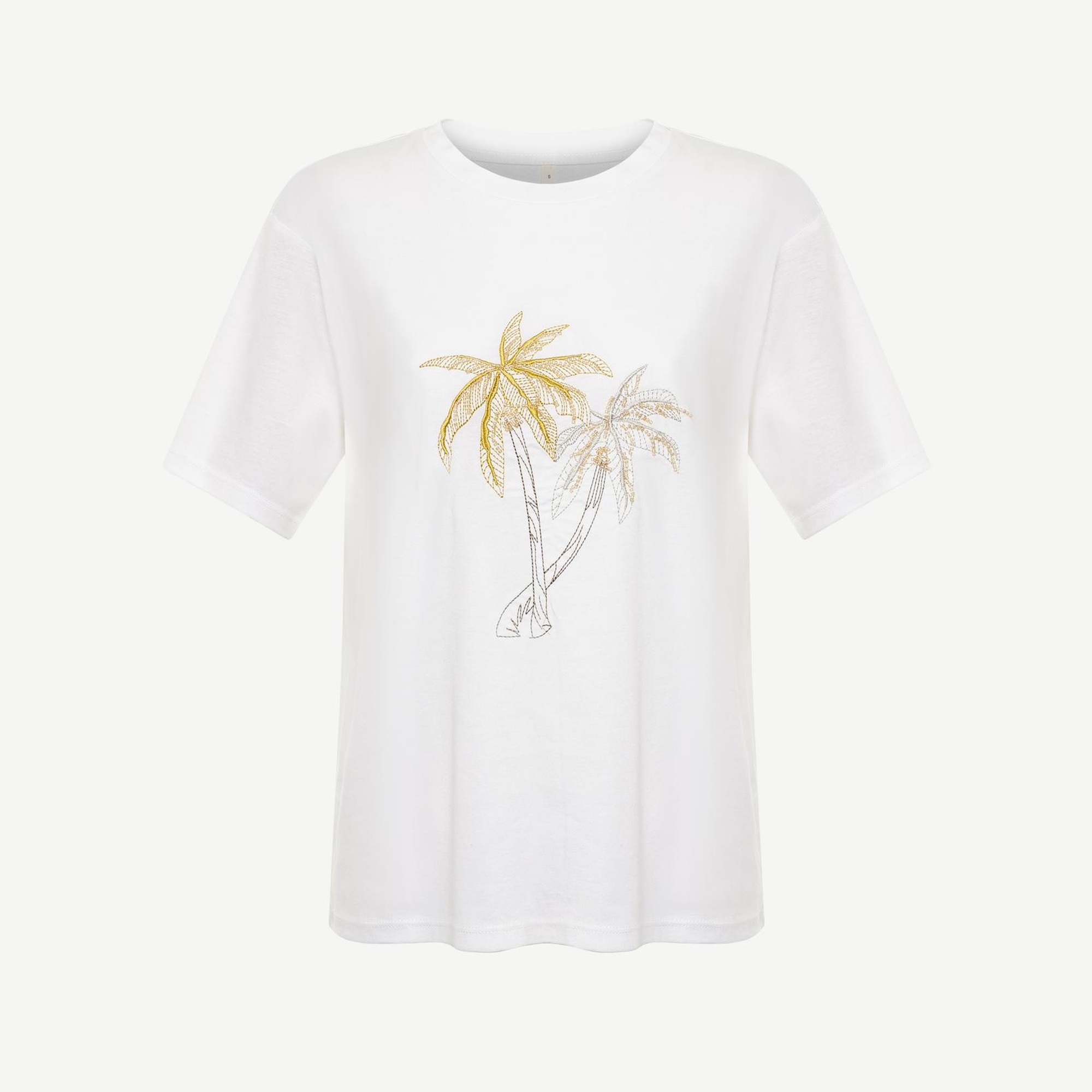 YARGICI Nakış Detaylı Bisiklet Yaka Kısa Kollu T-shirt