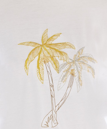  YARGICI Nakış Detaylı Bisiklet Yaka Kısa Kollu T-shirt