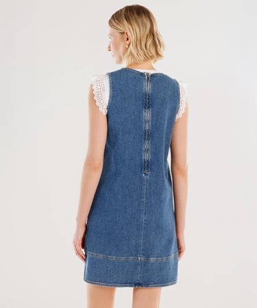  YARGICI Cepli Kısa Denim Elbise