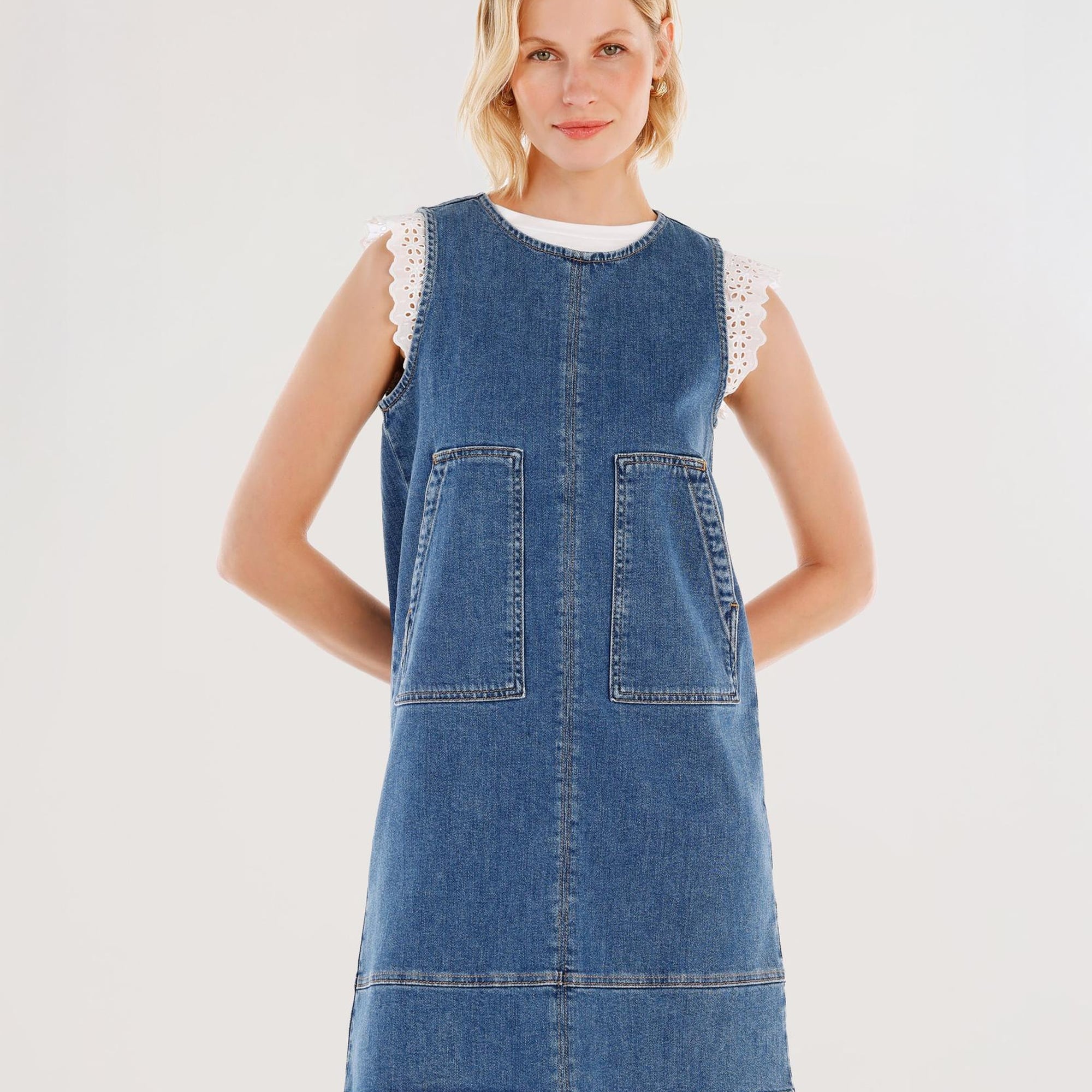 YARGICI Cepli Kısa Denim Elbise