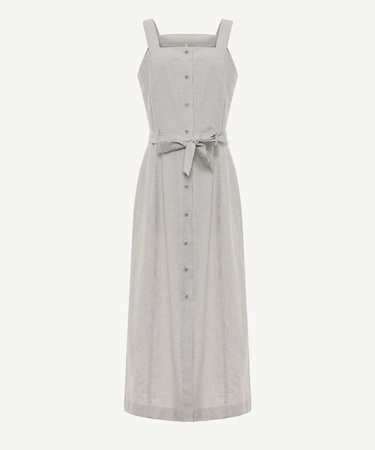  YARGICI Kemer Detaylı Askılı Uzun Elbise