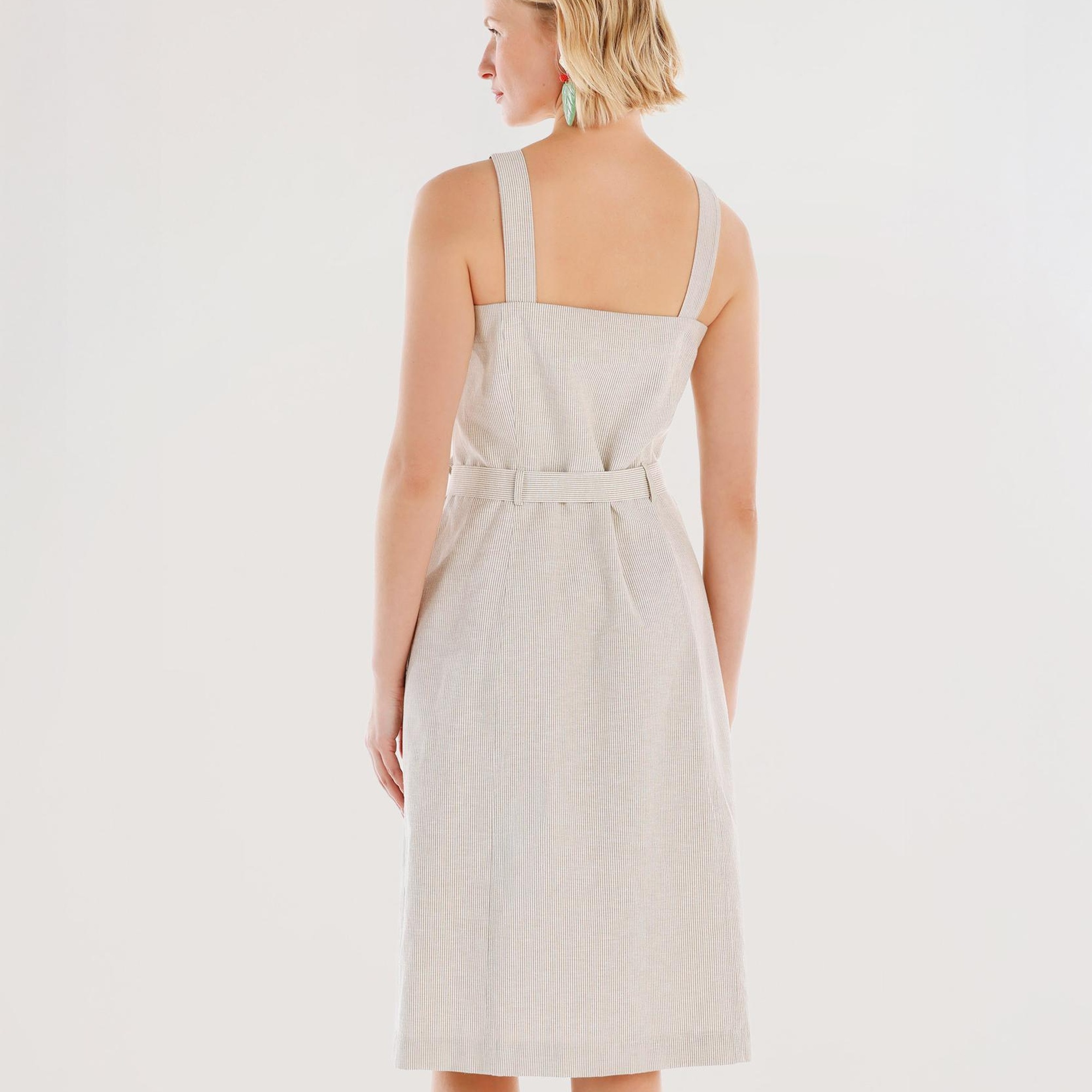 YARGICI Kemer Detaylı Askılı Uzun Elbise